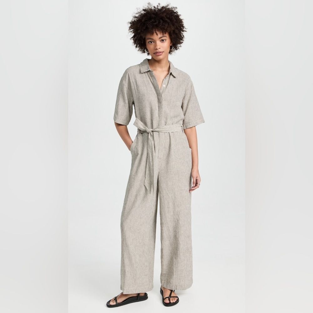 NWT Z Supply Ellora Jumpsuit Linen Striped Size Large
